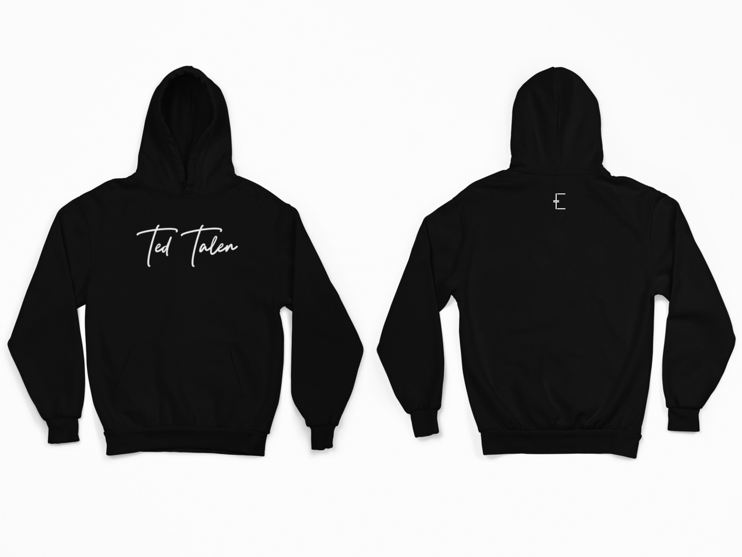 Ted Talen Script Logo Hoodie - Black/White